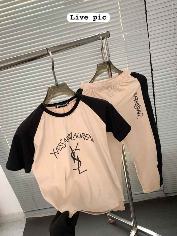 Ysl Cream Premium Quality Co-ord Set-thumb-4