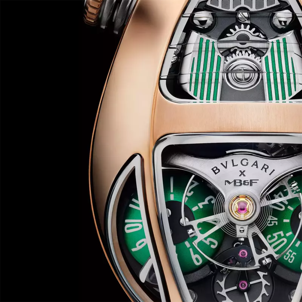 MB&F x Bvlgari Serpenti Limited Edition 18k Rose Gold Green Strap Watch 104057-thumb-5