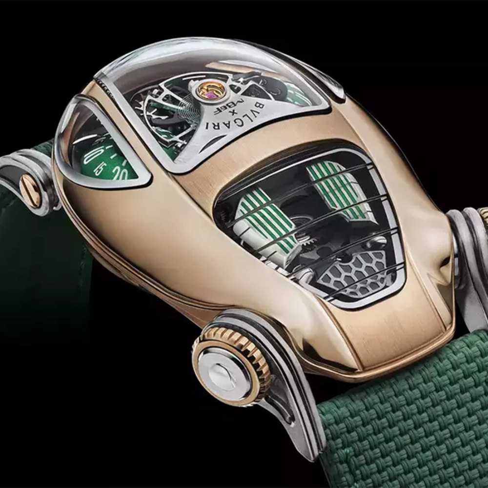 MB&F x Bvlgari Serpenti Limited Edition 18k Rose Gold Green Strap Watch 104057-thumb-2