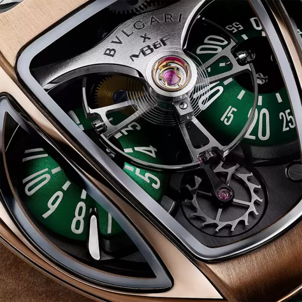 MB&F x Bvlgari Serpenti Limited Edition 18k Rose Gold Green Strap Watch 104057-thumb-6