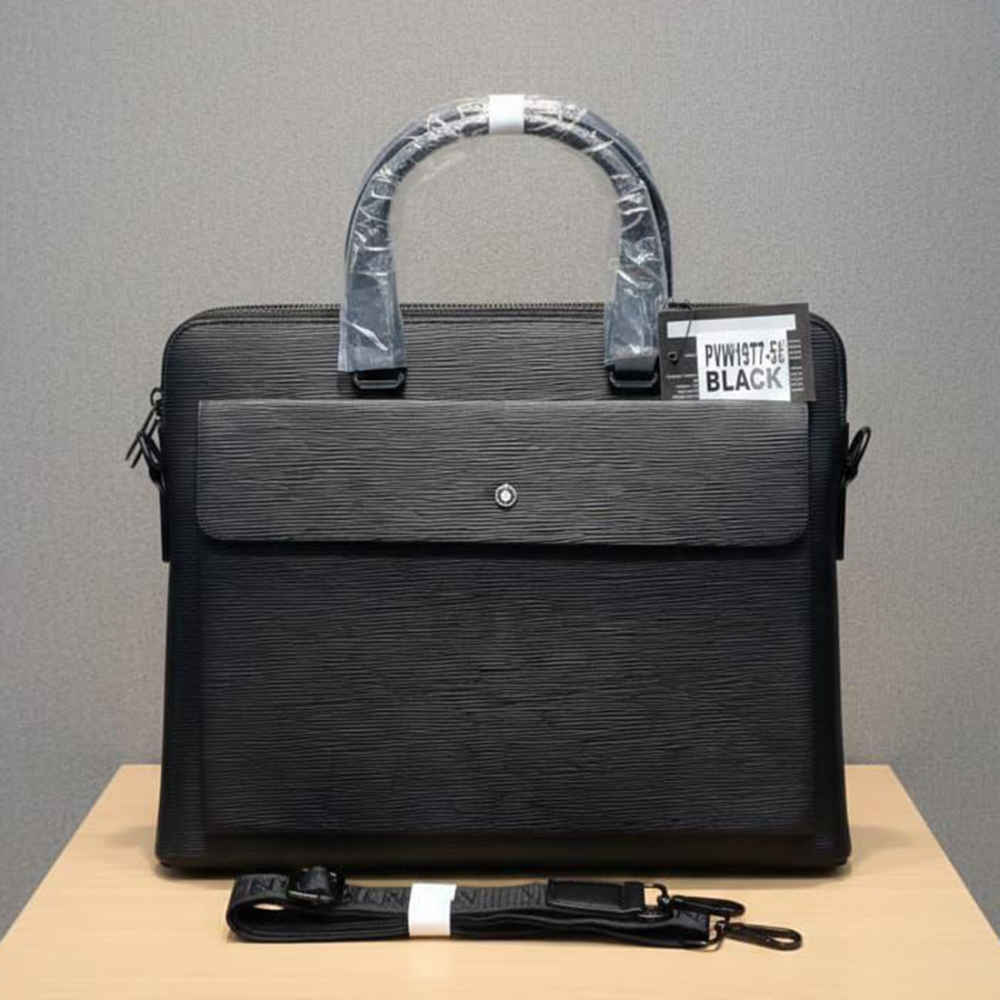 Montblanc Flap Embossed Premium Laptop Bag-thumb-0