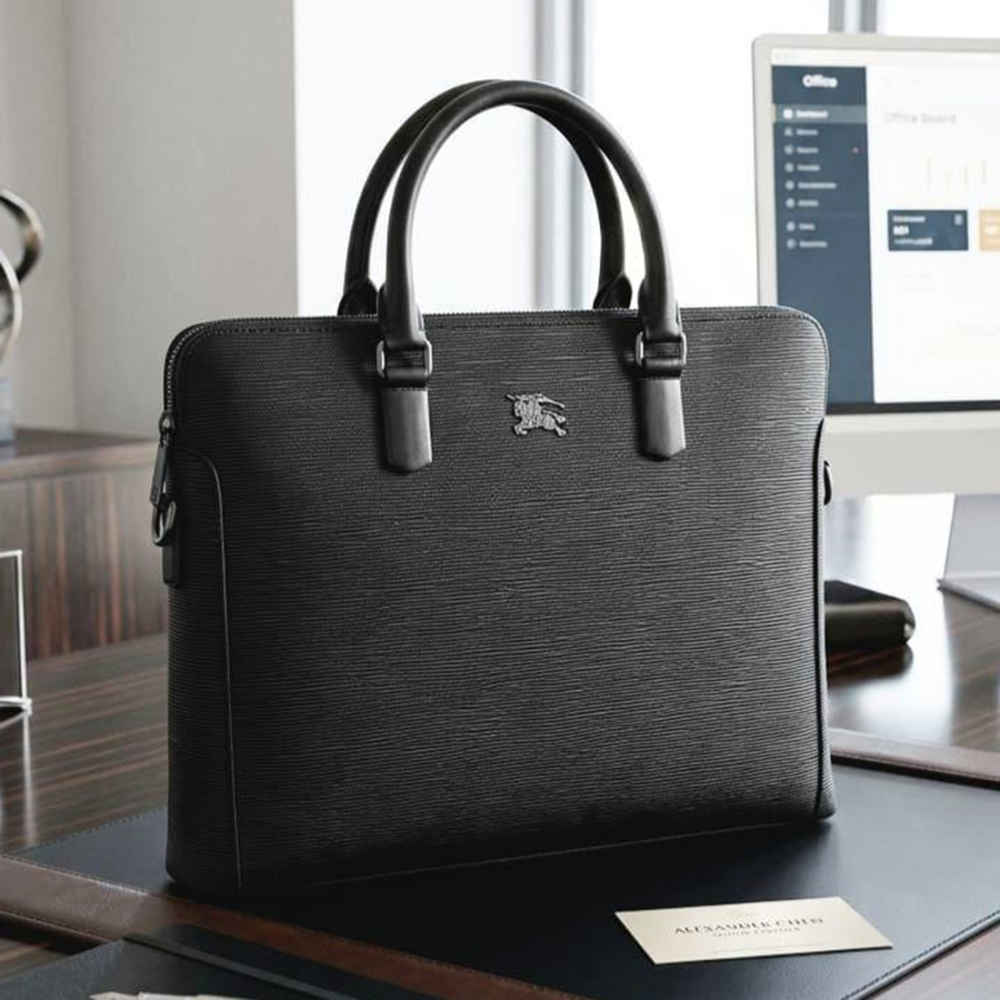 Burberry Premium Quality Leather Laptop Briefcase-thumb-0