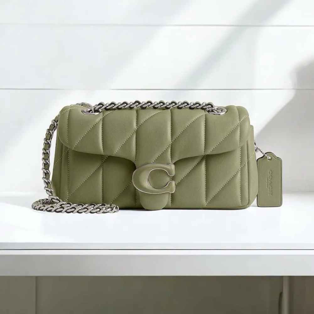 Coach Tabby 26 Quilted Green Sling Bag-thumb-0