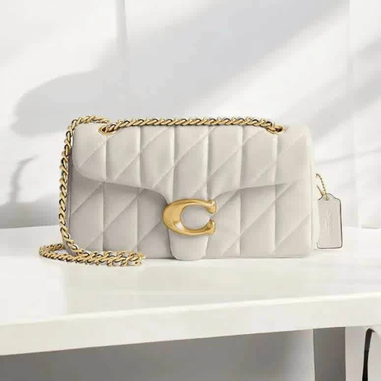 Coach Tabby 26 Quilted White Sling Bag-thumb-0