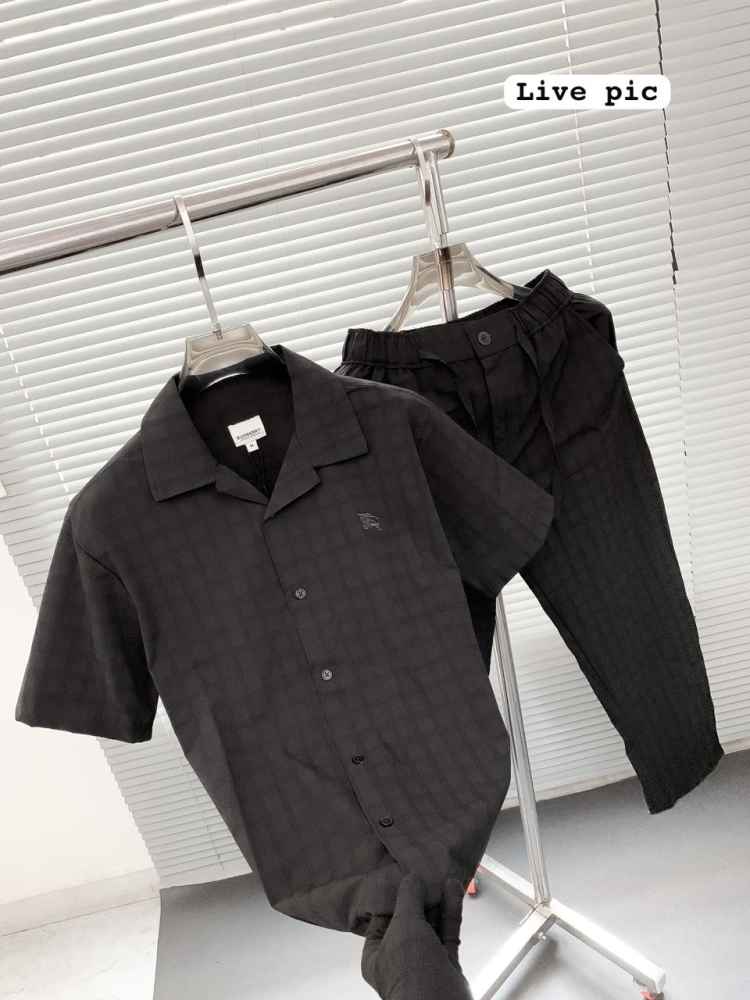 Burberry Black T-shirt Premium Quality Co-ordinates-5