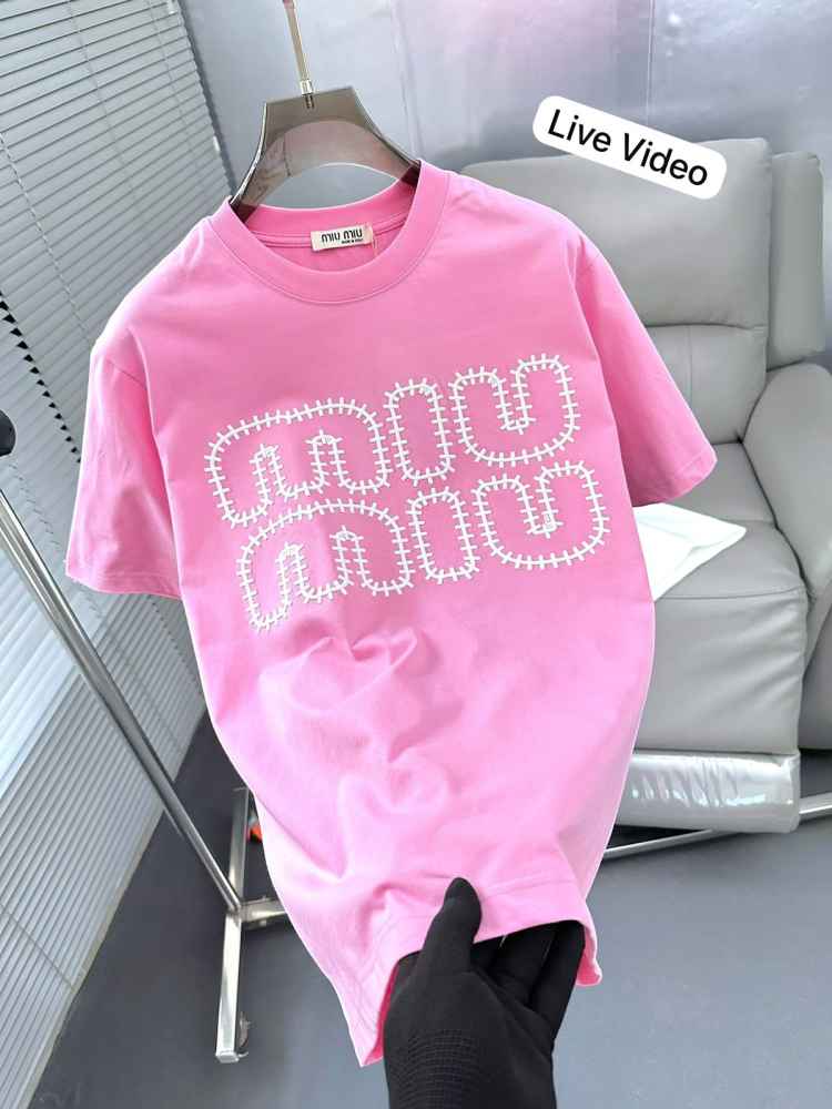 Miu Miu Pink Premium Collar T-shirt-2