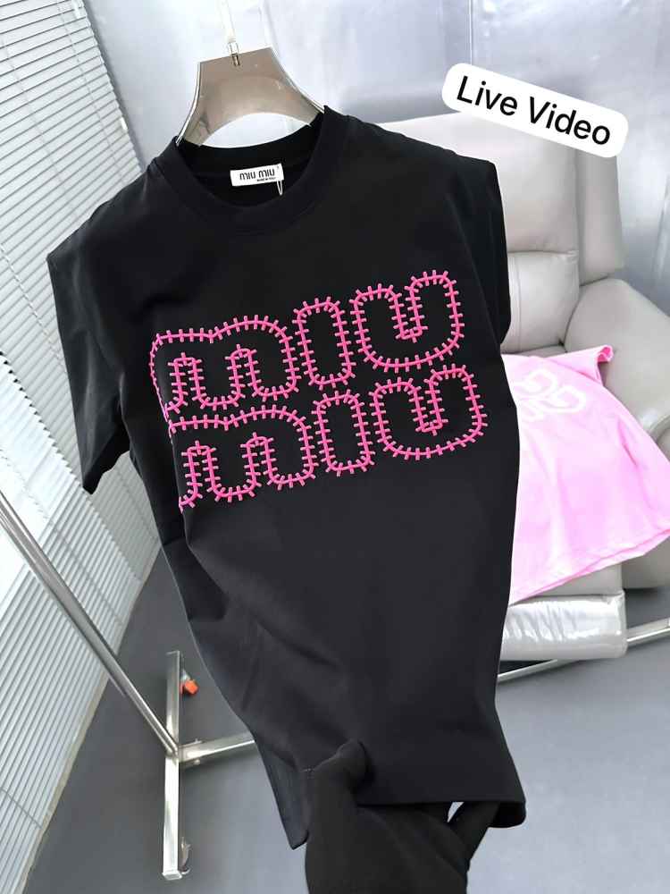 Miu Miu Black Premium Collar T-shirt-1