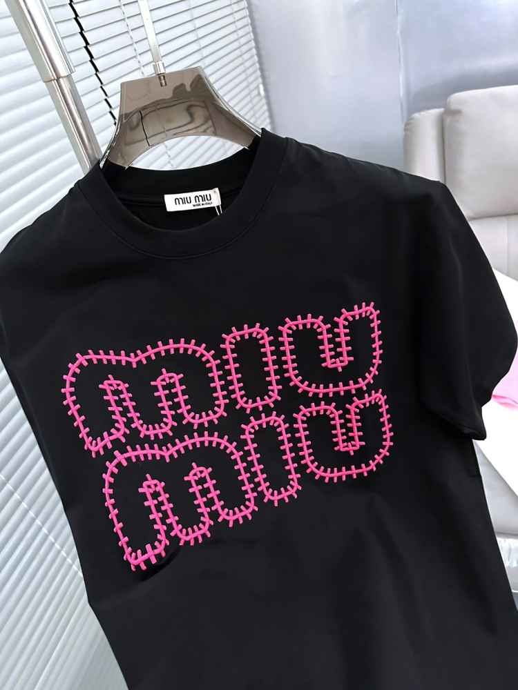 Miu Miu Black Premium Collar T-shirt-2