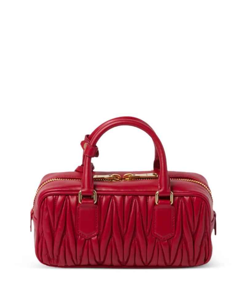 Miu Miu Arcadie Matlasse Red Nappa Handbag-thumb-2
