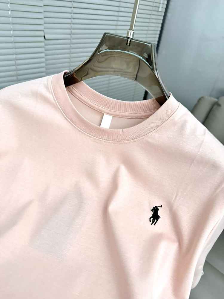 Ralph Lauren Pink Premium Collar T-shirt-thumb-4