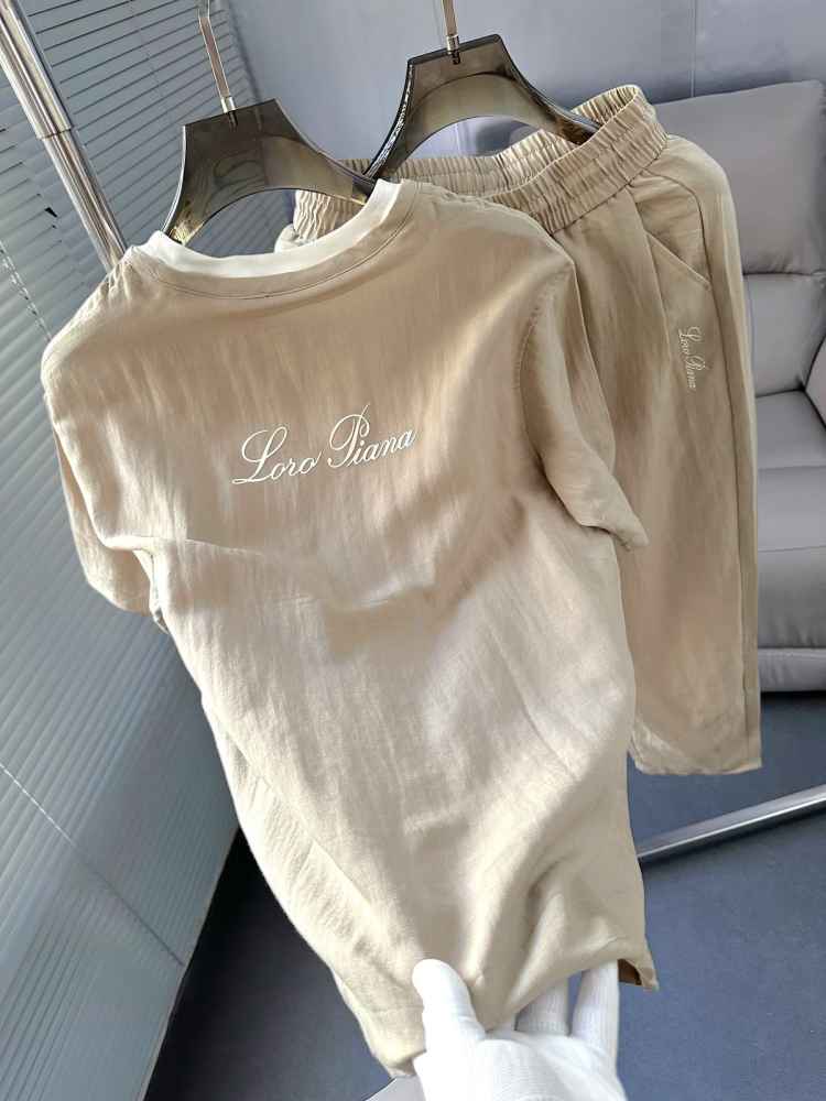 Loro Piana Brown T-shirt Premium Quality Co-set-1