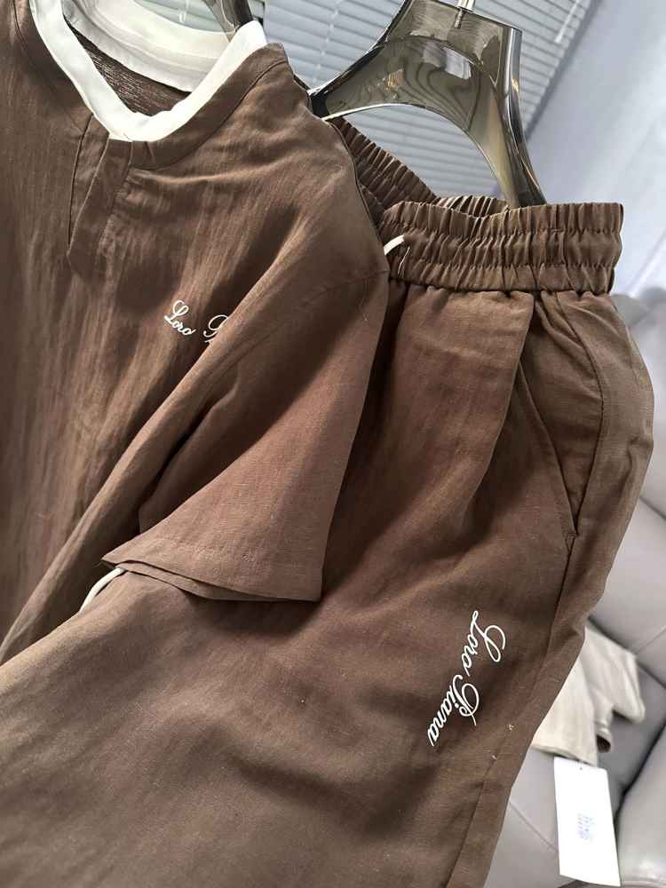 Loro Piana Dark Brown T-shirt Premium Quality Co-set-2