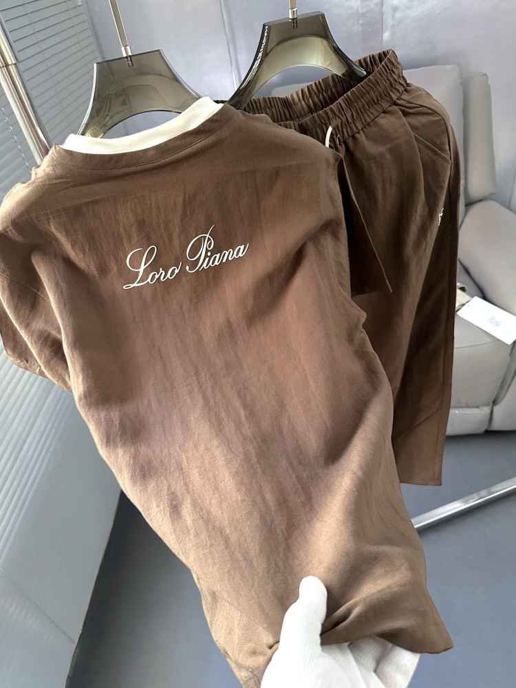 Loro Piana Dark Brown T-shirt Premium Quality Co-set-1