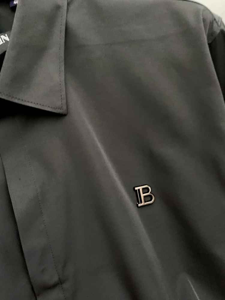 Balmain Embroidered Black Premium Cotton Shirt-thumb-2