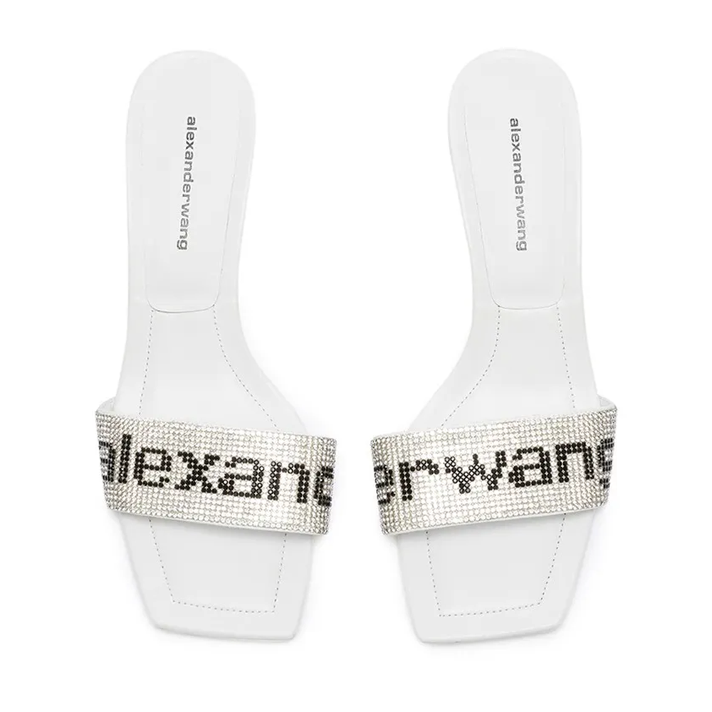 Alexander Wang Jessie Crystal Kitten Heel Sandals-thumb-0