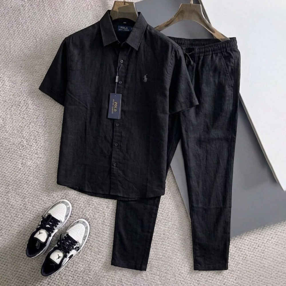 Polo Ralph Lauren Linen Short-Sleeve Shirt & Trousers Co-ord Set-thumb-0