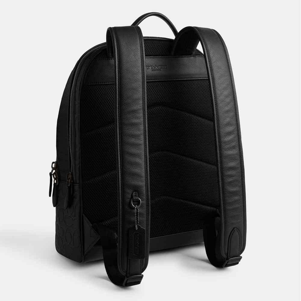 Coach West Houston Black in Signature Backpack-thumb-2
