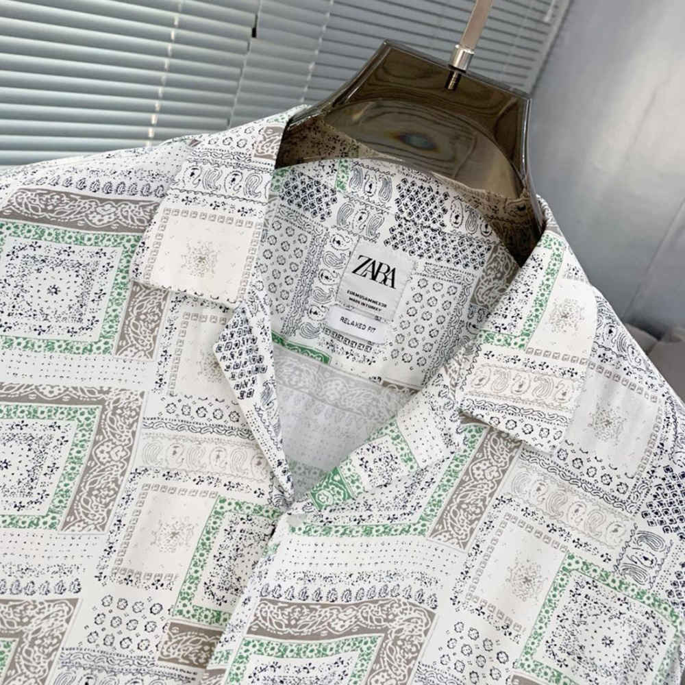 Zara White Bandana Printed Casual Shirt-2