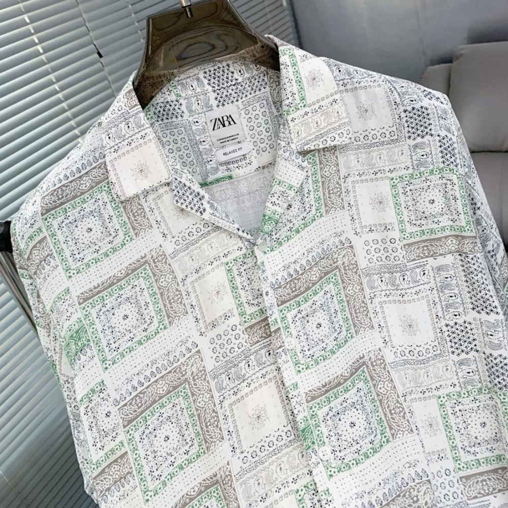 Zara White Bandana Printed Casual Shirt-1