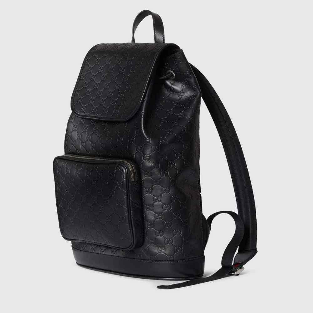 Gucci GG Emblem Black Medium Backpack-2