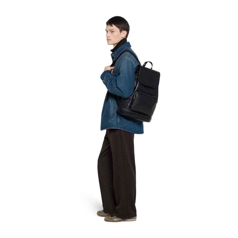 Gucci GG Emblem Black Medium Backpack-thumb-6