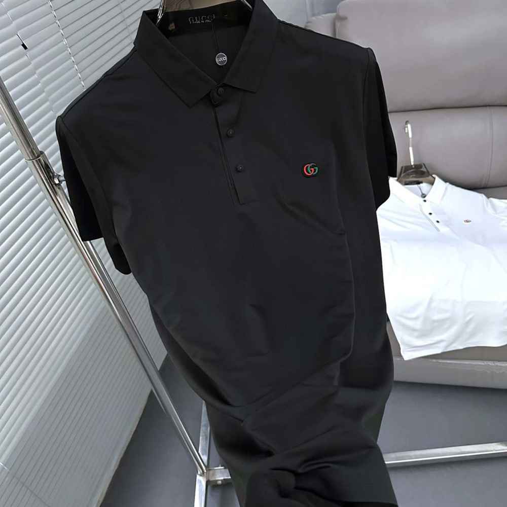 Gucci Interlocking G Black Cotton Polo Shirt-thumb-0