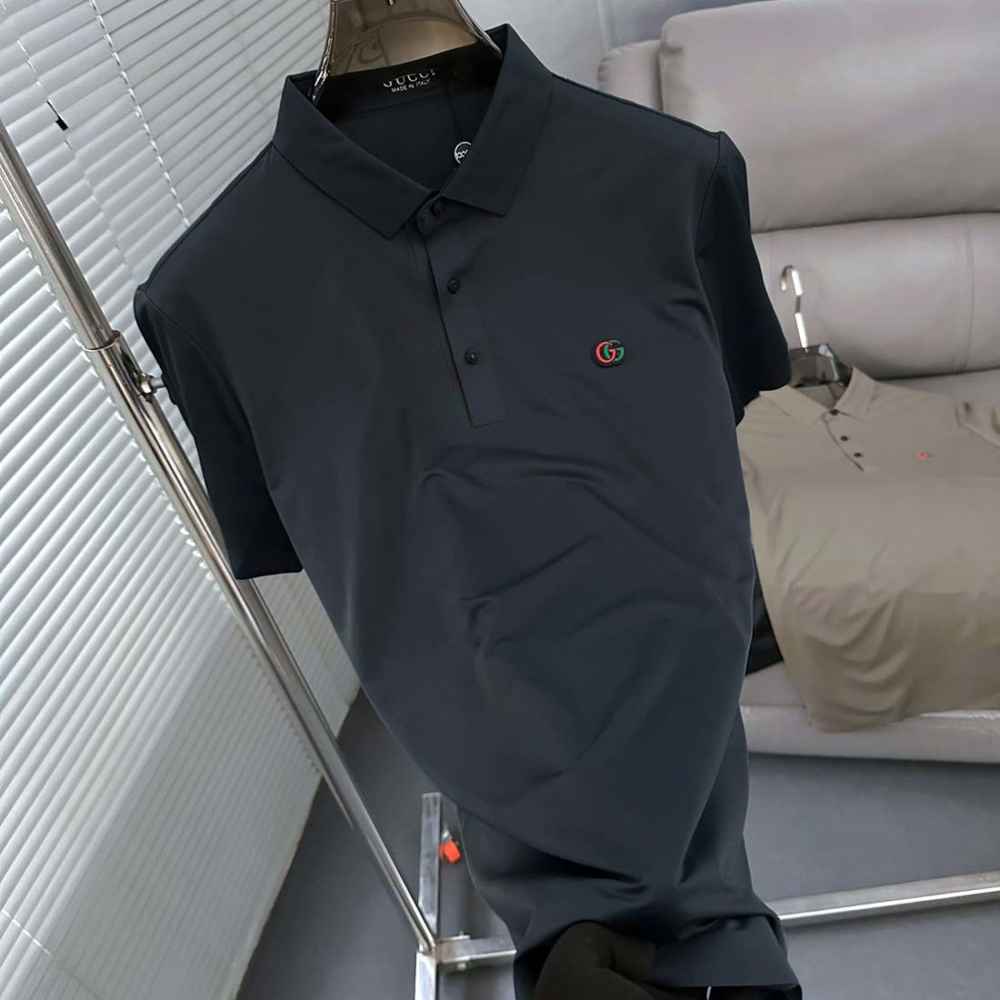 Gucci Interlocking G Blue Cotton Polo Shirt-thumb-0