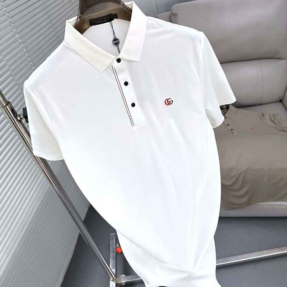 Gucci Interlocking G White Cotton Polo Shirt-thumb-0