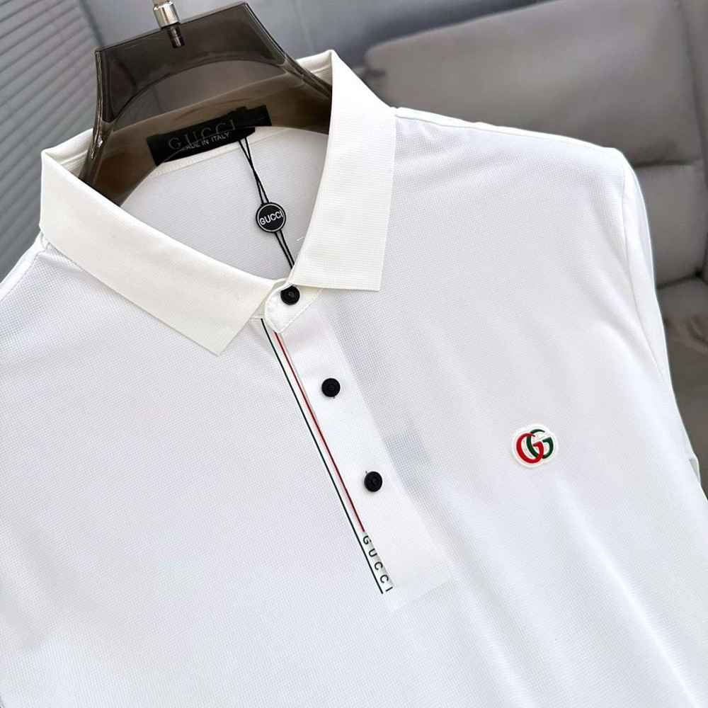 Gucci Interlocking G White Cotton Polo Shirt-thumb-2