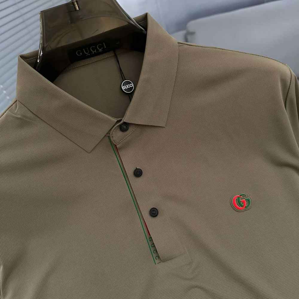 Gucci Interlocking G Brown Cotton Polo Shirt-thumb-1