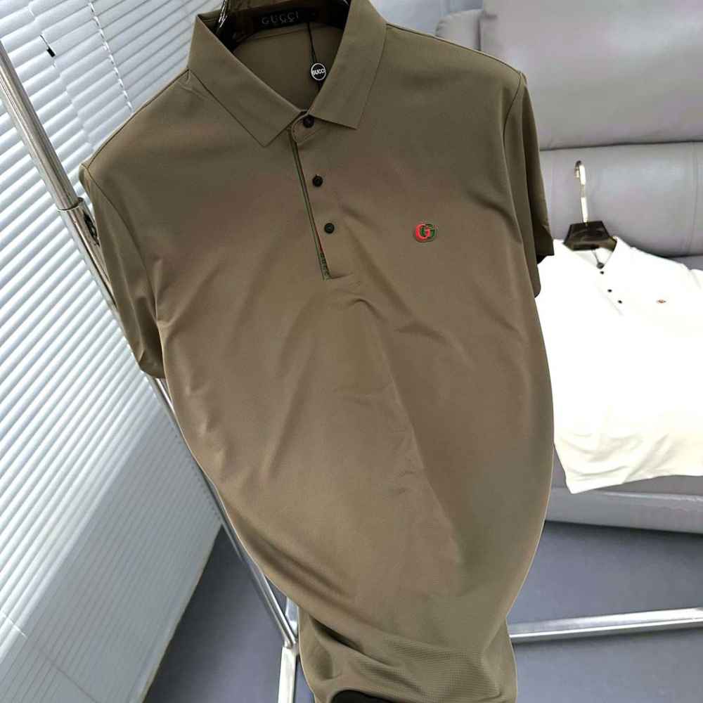 Gucci Interlocking G Brown Cotton Polo Shirt-thumb-0