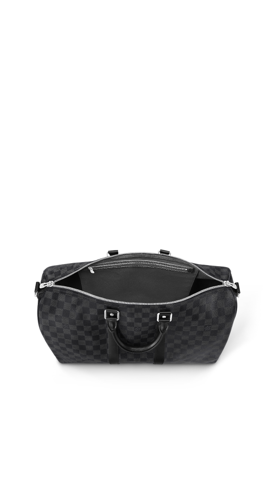 Louis Vuitton Keepall Bandouliére 50 Monogram Canvas Black Duffle Bag-3