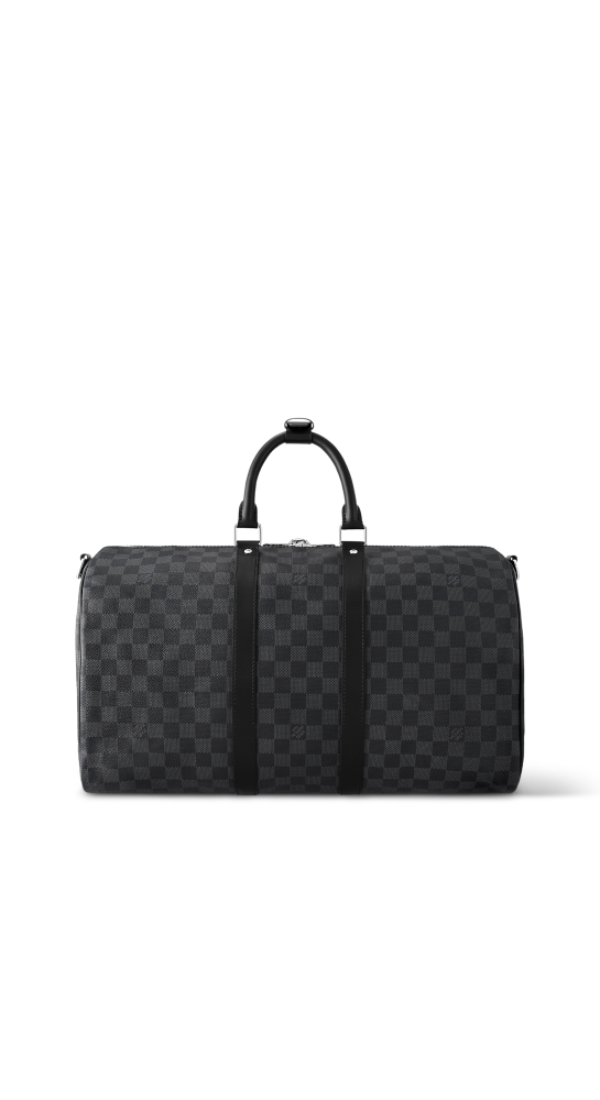 Louis Vuitton Keepall Bandouliére 50 Monogram Canvas Black Duffle Bag-2