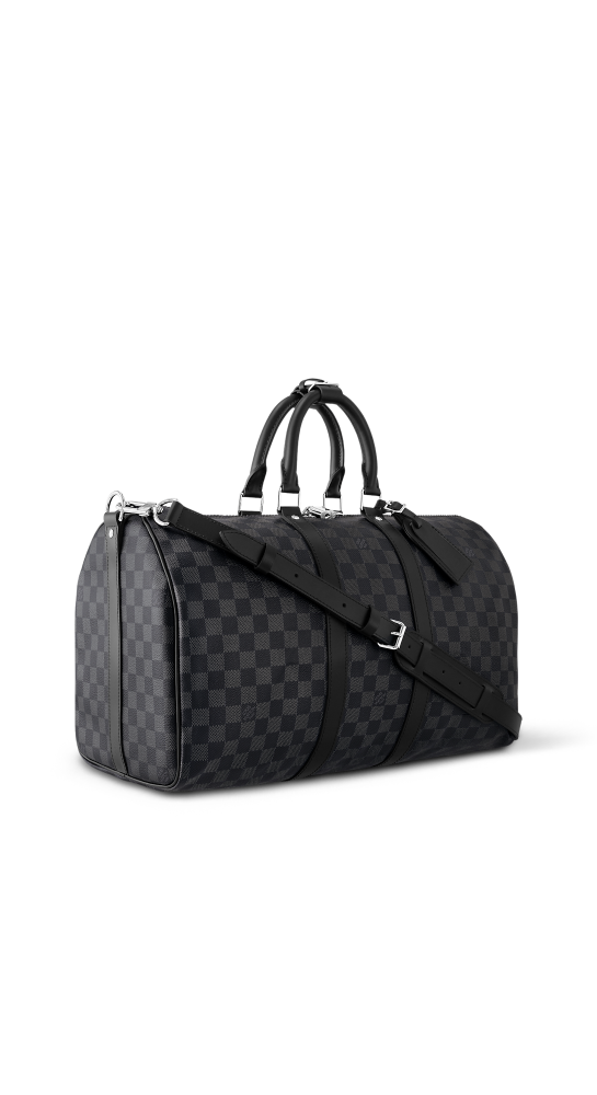 Louis Vuitton Keepall Bandouliére 50 Monogram Canvas Black Duffle Bag-1