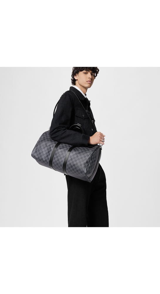 Louis Vuitton Keepall Bandouliére 50 Monogram Canvas Black Duffle Bag-6