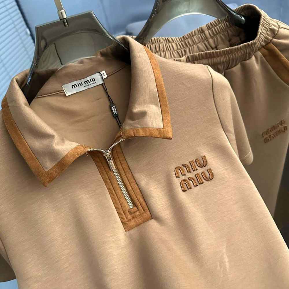 Miu Miu Brown Premium Cotton Co-ord Set-thumb-1