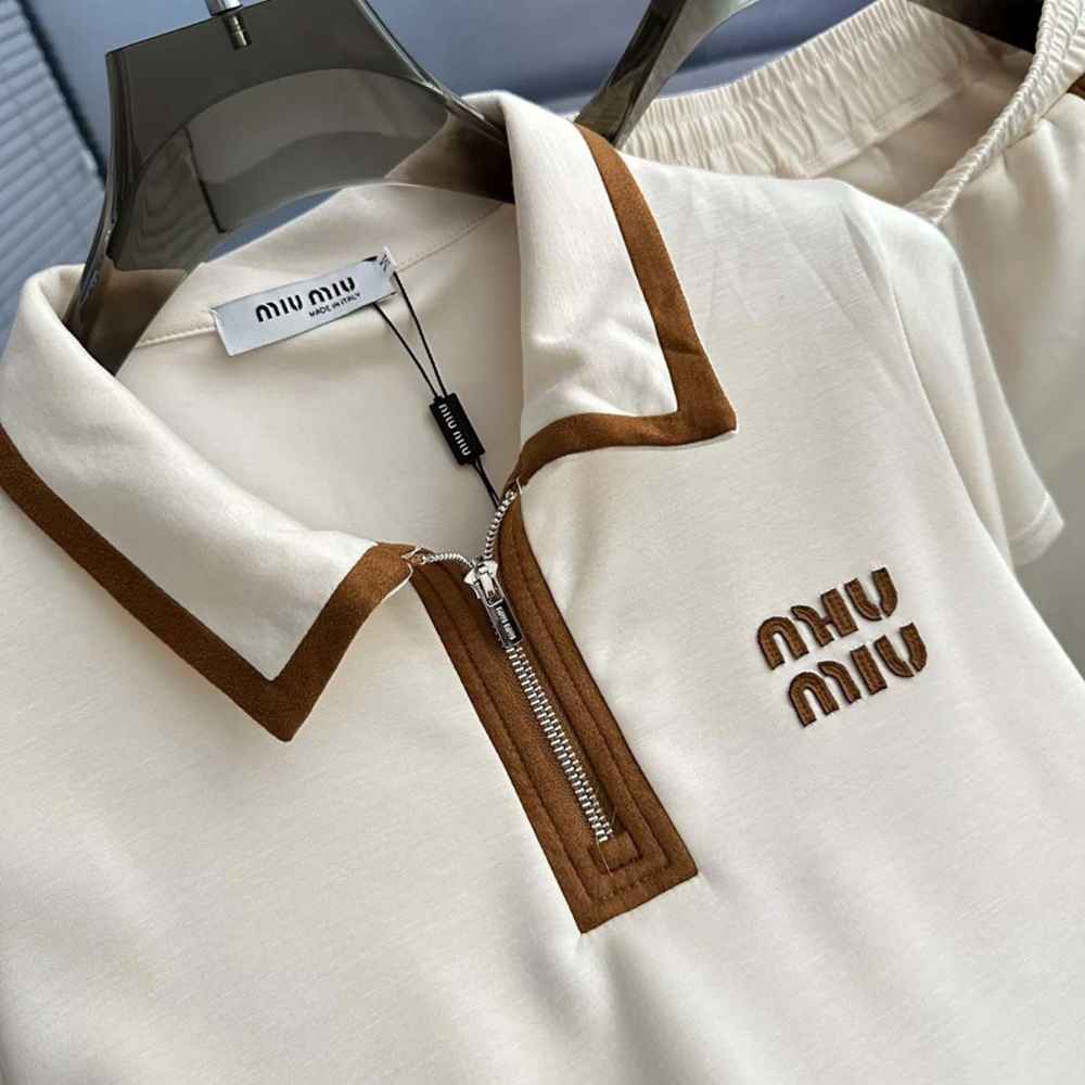 Miu Miu Cream Premium Cotton Co-ord Set-1