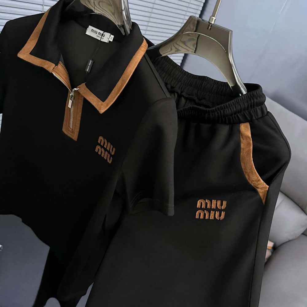 Miu Miu Black Premium Cotton Co-ord Set-thumb-2