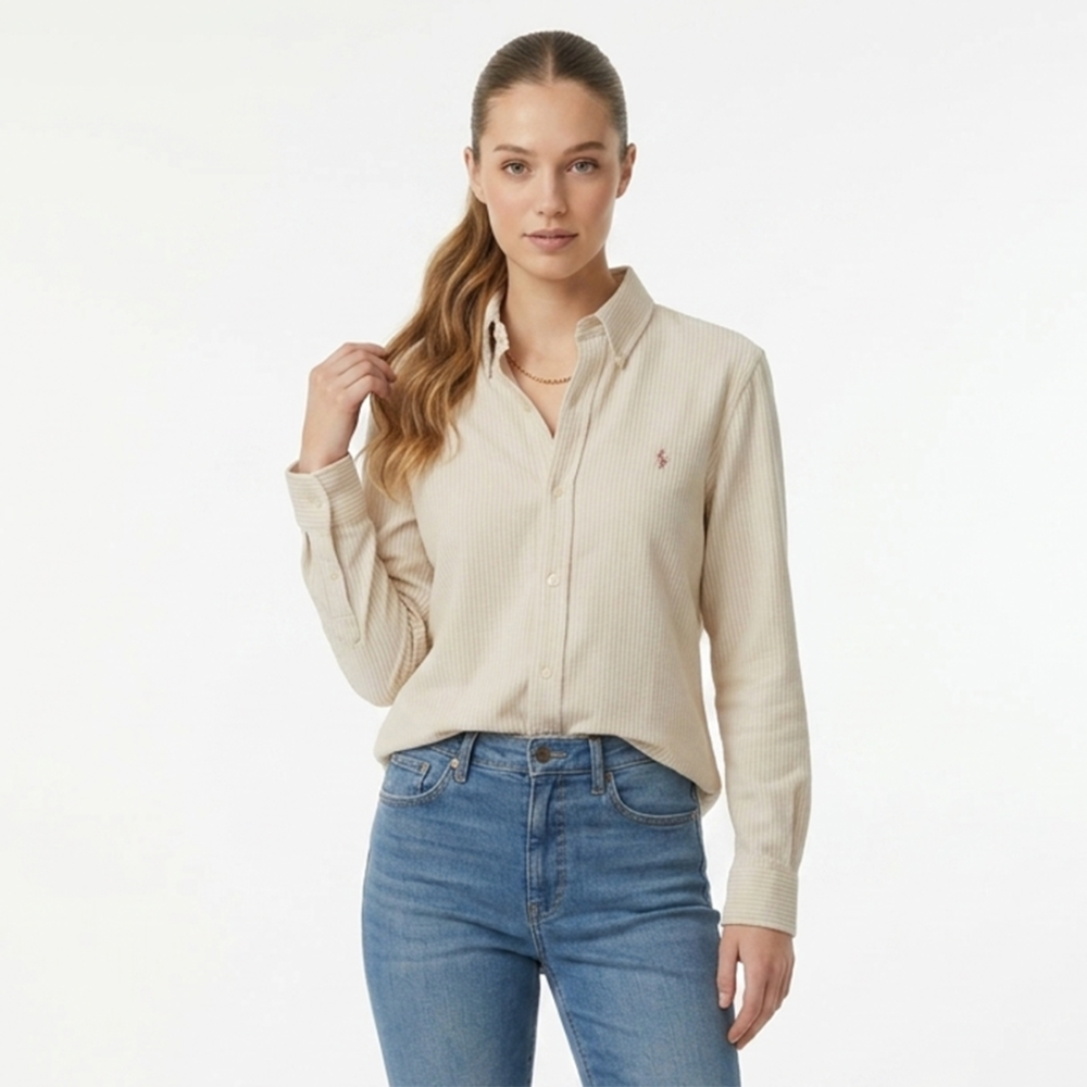 Ralph Lauren Cream Premium Quality Women Shirt-1