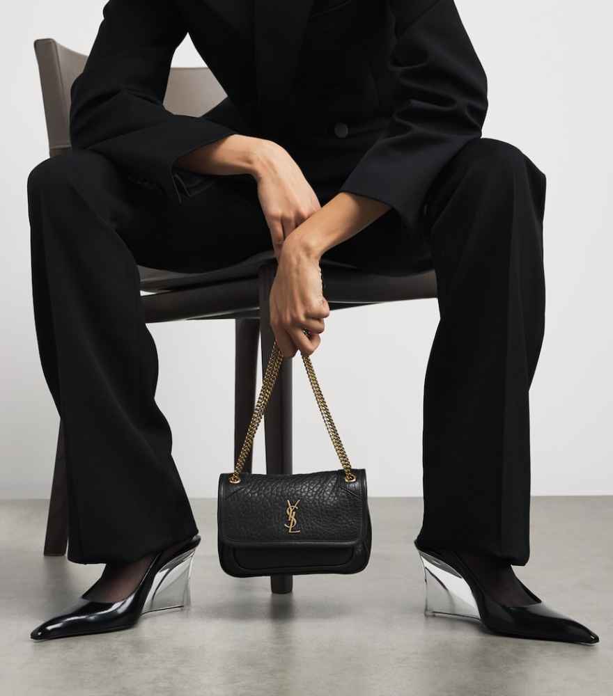 Ysl Niki Grained Black Shoulder Bag-5