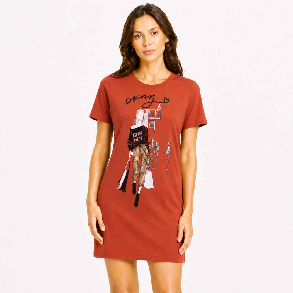 DKNY Wine Premium Quality Dress-thumb-0