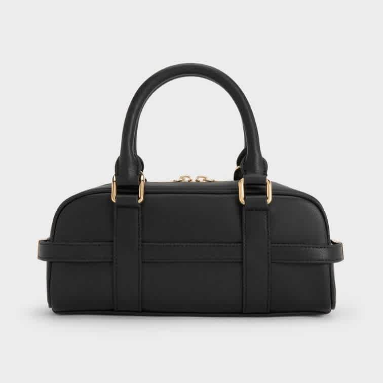 Charles & Keith Scottie Black Bowling Bag-3