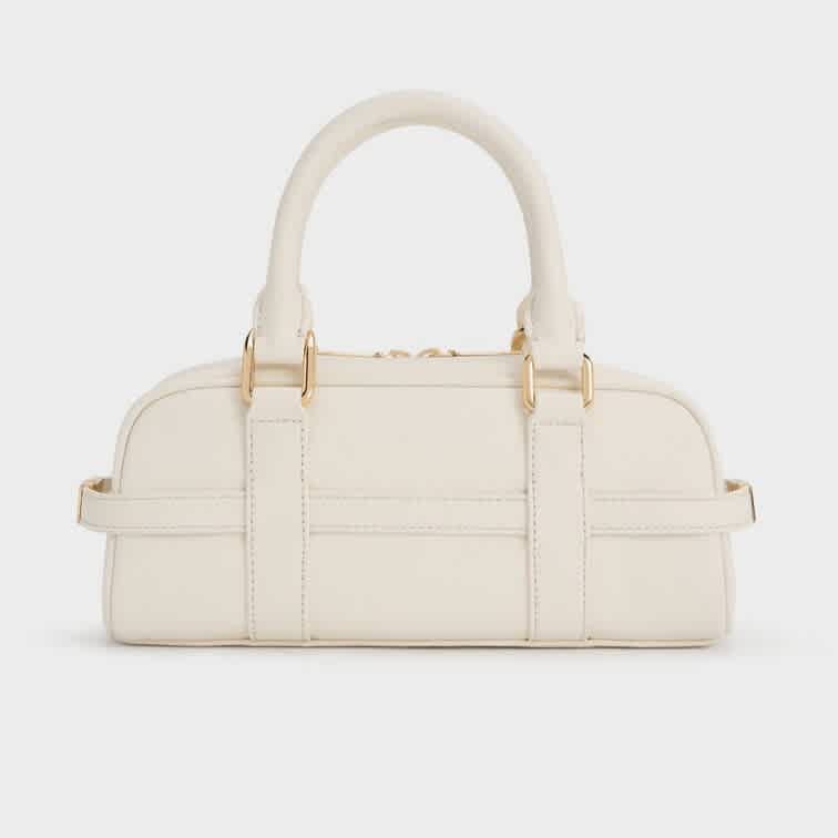 Charles & Keith Scottie White Bowling Bag-2