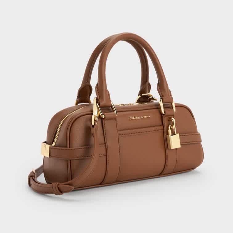 Charles & Keith Scottie Brown Bowling Bag-thumb-0