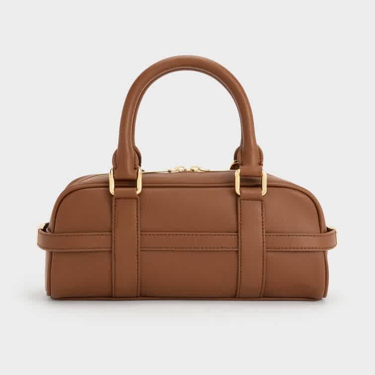 Charles & Keith Scottie Brown Bowling Bag-thumb-2