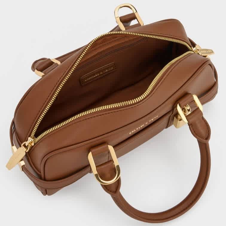 Charles & Keith Scottie Brown Bowling Bag-thumb-4