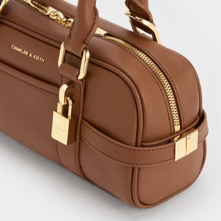 Charles & Keith Scottie Brown Bowling Bag-thumb-3