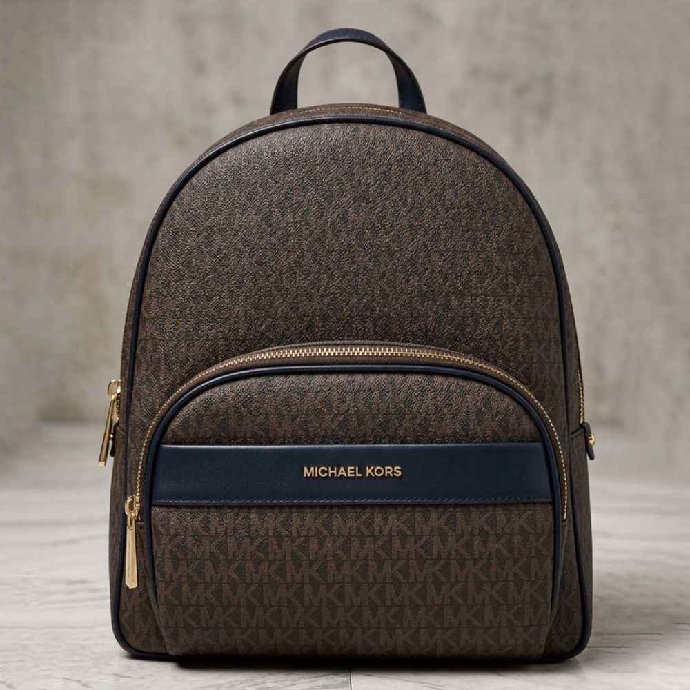 Michael Kors Bex Brown & Black Medium Backpack-thumb-0
