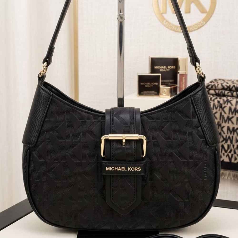 Michael Kors Lillian Small Black Shoulder Bag-thumb-0