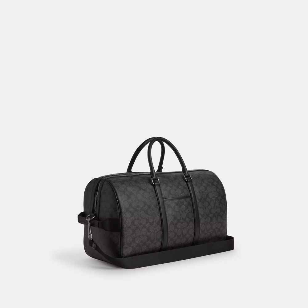 Coach Signature Canvas Black Duffle Bag-thumb-1